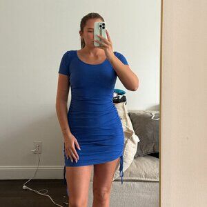 Blue Bodycon Ruched Dress Superdown